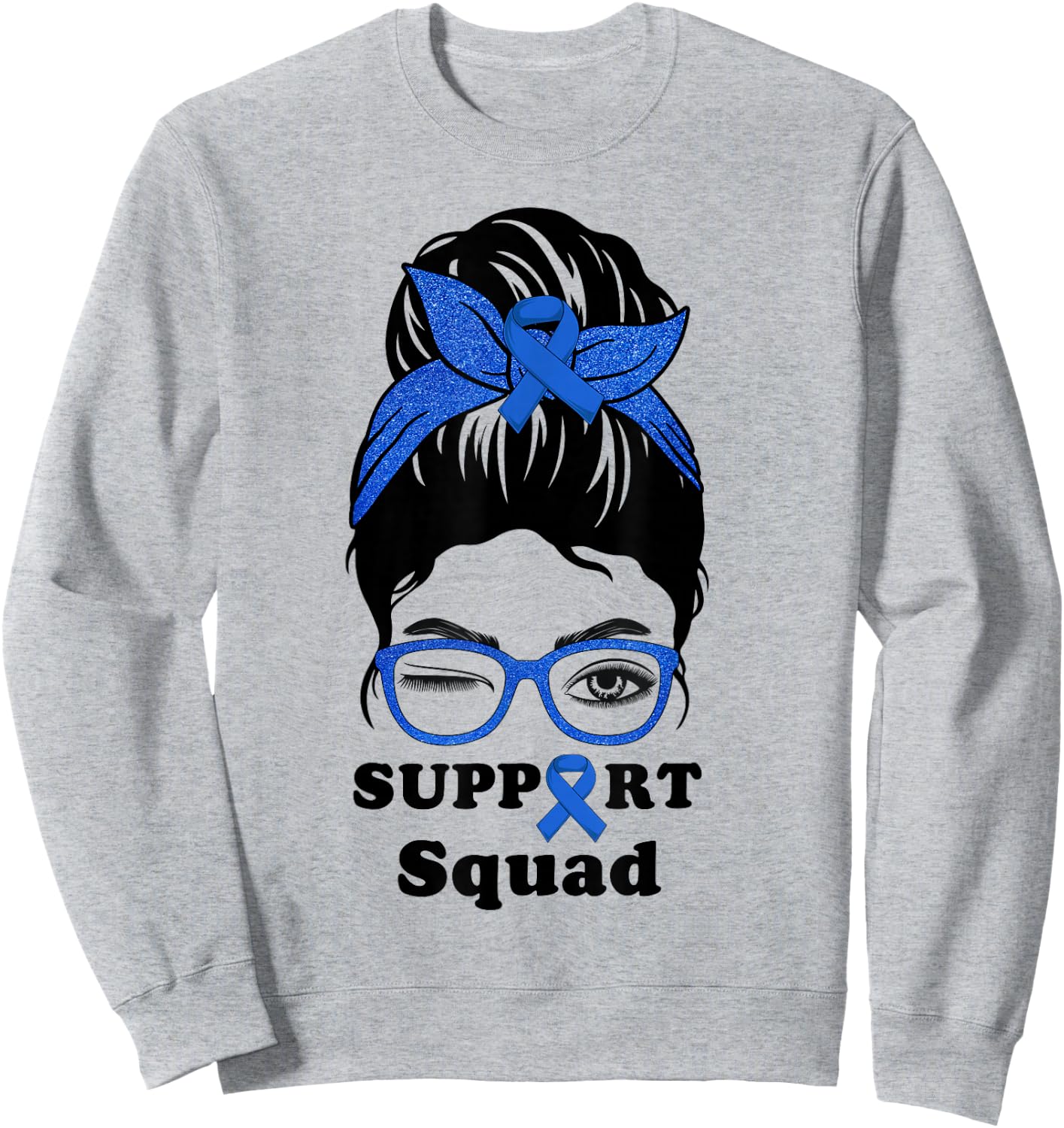 Support Squad Colorectal Colon Cancer Awareness Matching Fun Sweatshirt - Sweatshirt | Ash