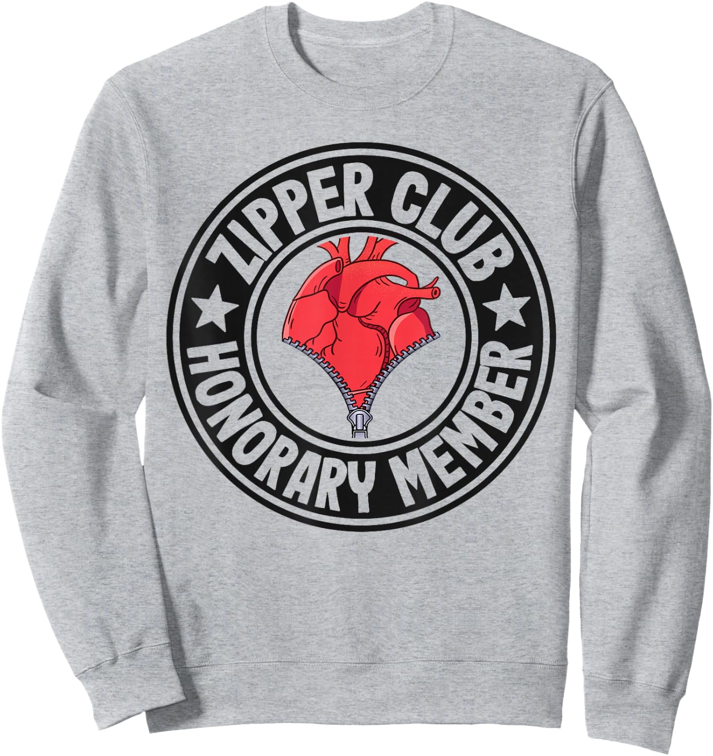 Zipper Club Honorary Member Bypass Open Heart Surgery Sweatshirt - Sweatshirt | Ash