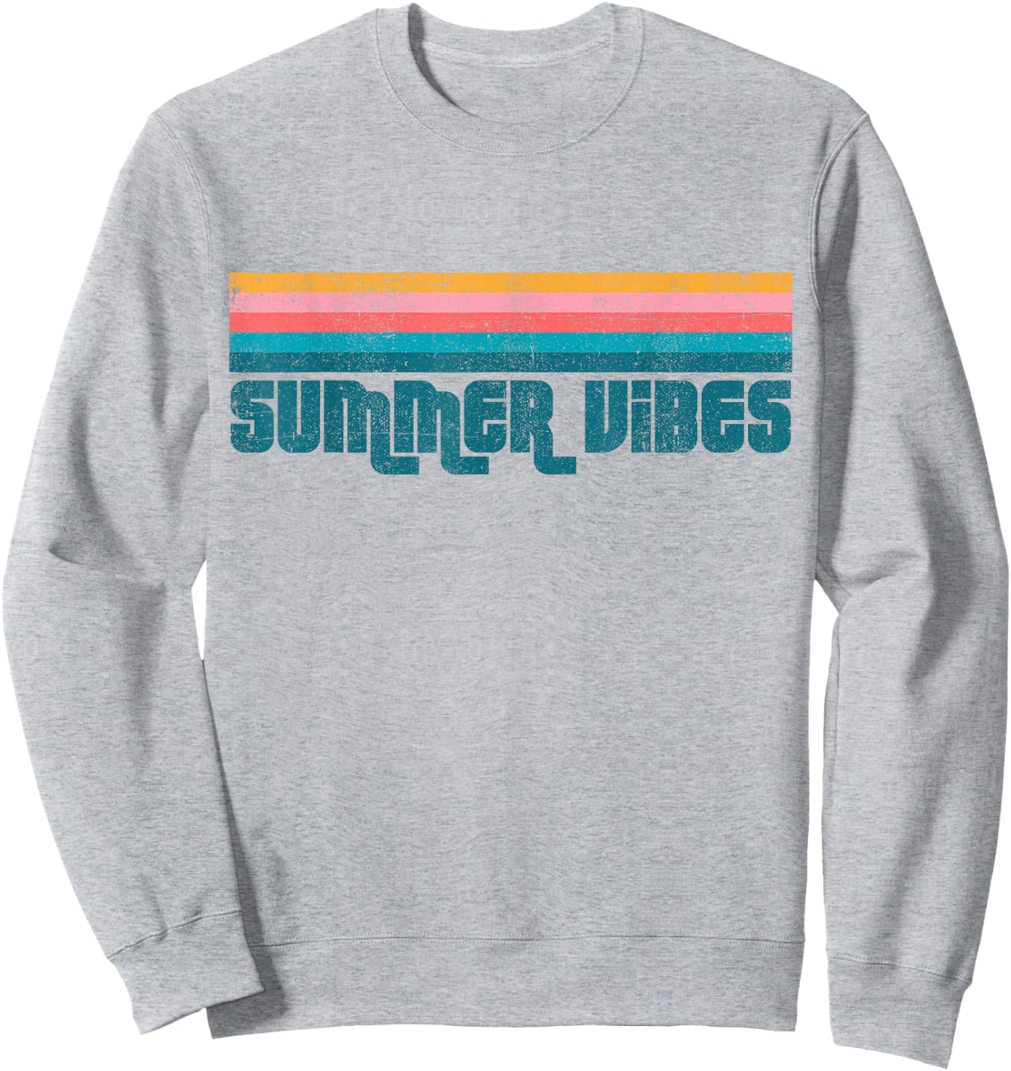 Retro Summer Vibes Beach Vacation Vintage Cute Women's Gift Sweatshirt - Sweatshirt | Ash