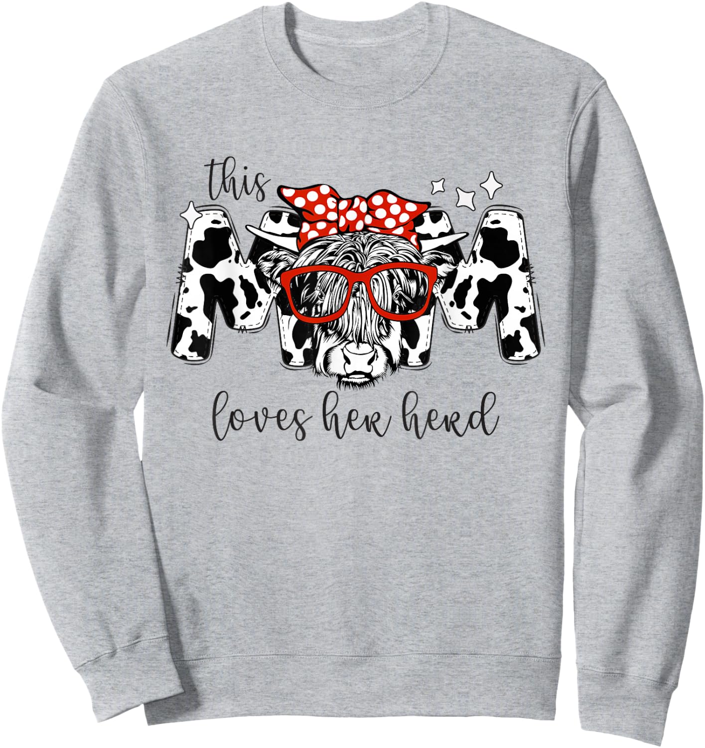 This Mom Loves Her Herd Cowgirl Mother's Day Women Boy Girl Sweatshirt - Sweatshirt | Ash
