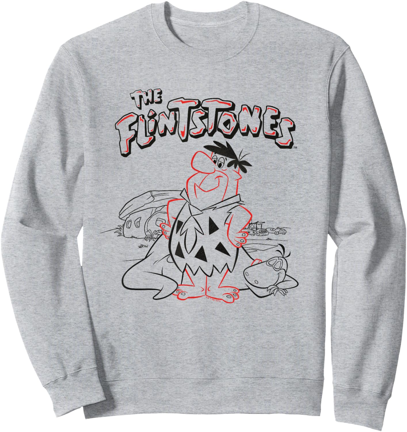 The Flintstones Fred with Sleeping Dino Sweatshirt - Sweatshirt | Ash