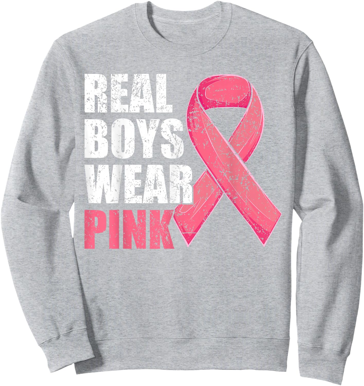 Breast Cancer Shirt for Boys Kids Toddlers Sweatshirt - Sweatshirt | Ash