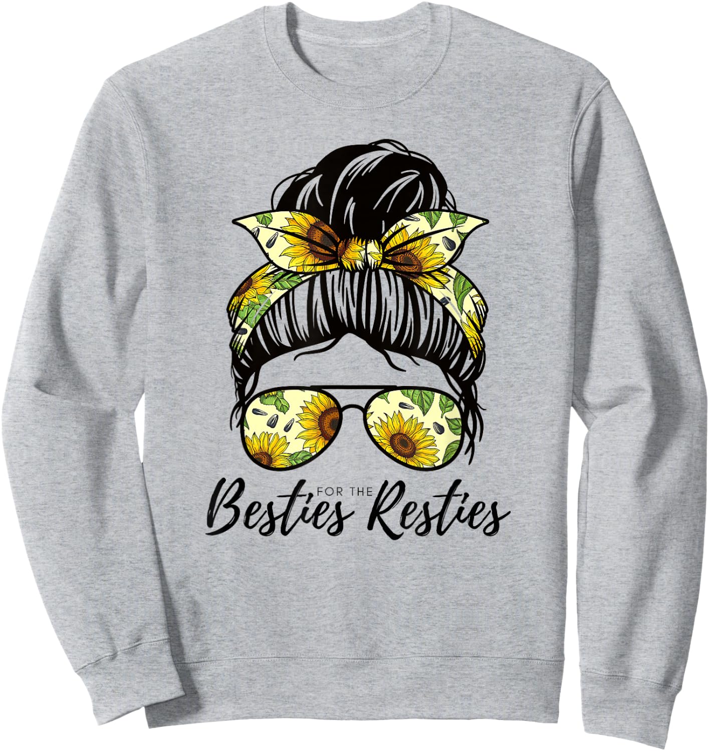 Besties For The Resties Hair Bandana Fits Mum and Me Sweatshirt - Sweatshirt | Ash