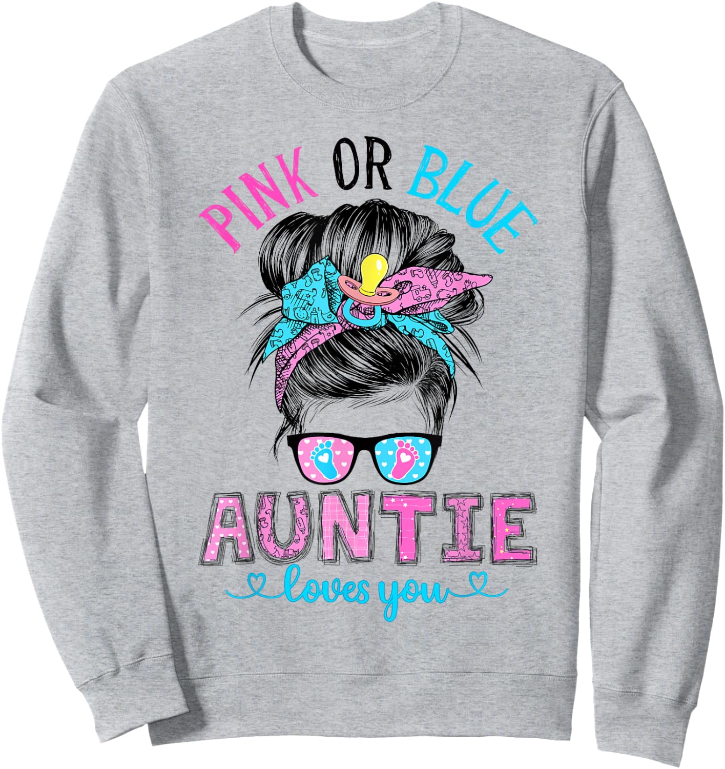 Pink or Blue Auntie Loves You Sweatshirt - Sweatshirt | Ash