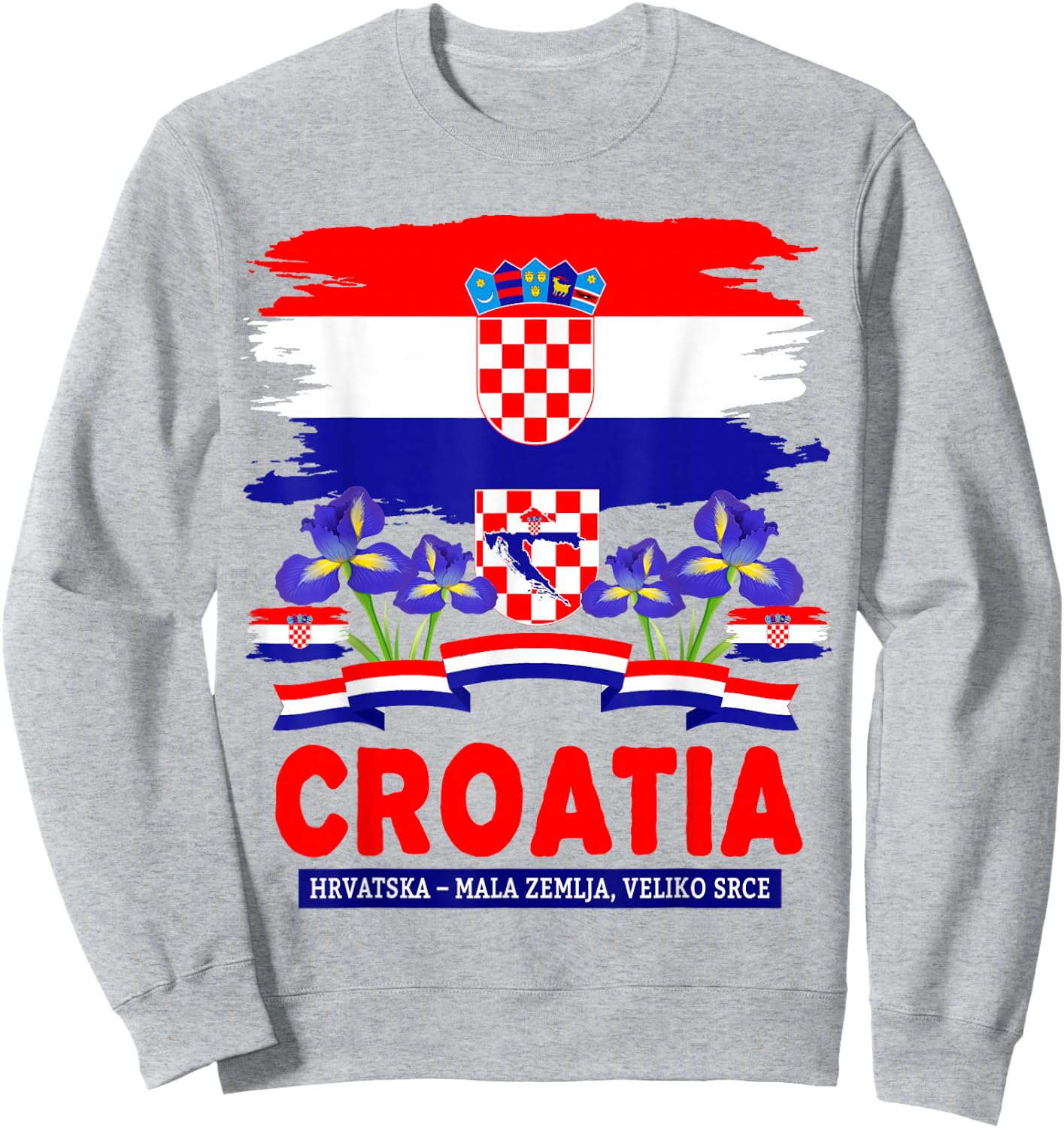 Hrvatska Croatian Flag Outfit Idea for Kids & Croatia Flag Sweatshirt - Sweatshirt | Ash