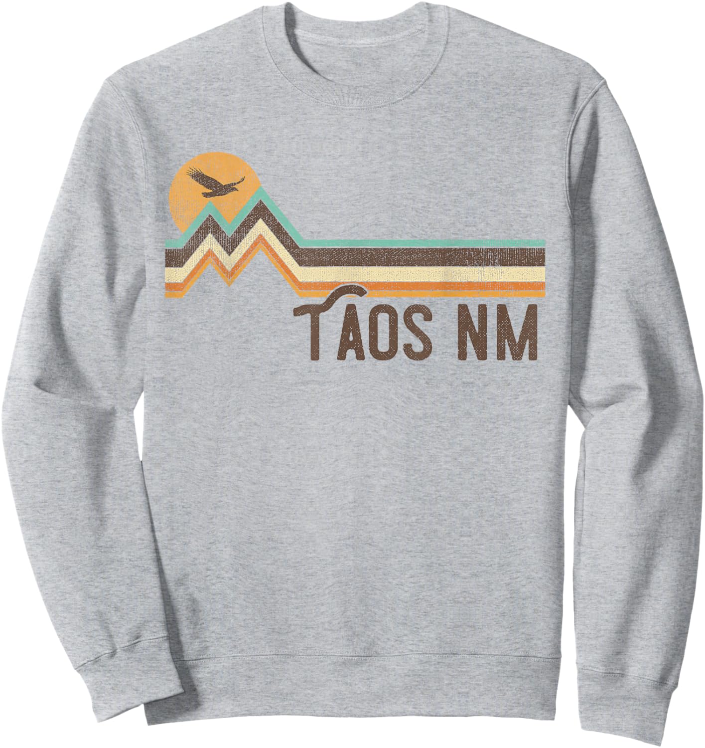 Taos New Mexico 70s 80s Retro Style Vintage Distressed Gift Sweatshirt - Sweatshirt | Ash