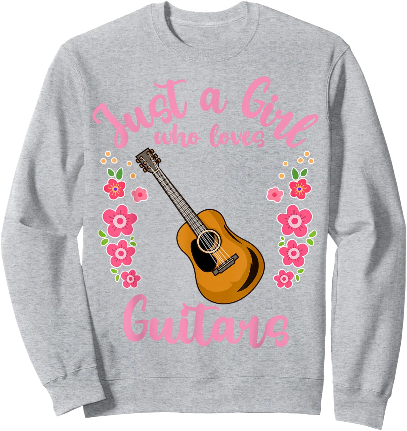 Guitar Guitarist Just a Girl Who Loves Guitars Gift Sweatshirt - Sweatshirt | Ash