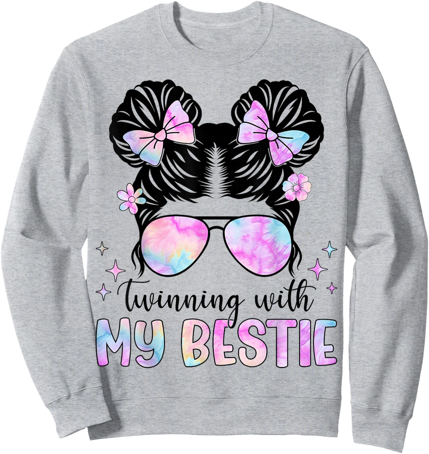 Twinning with My Bestie Spirit Week Girls Sweatshirt - Sweatshirt | Ash