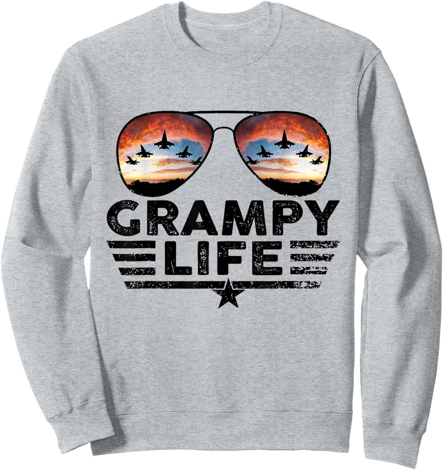 Pilot Grampy Shirt, Cool Grampy Pilot Sunglasses Sweatshirt - Sweatshirt | Ash