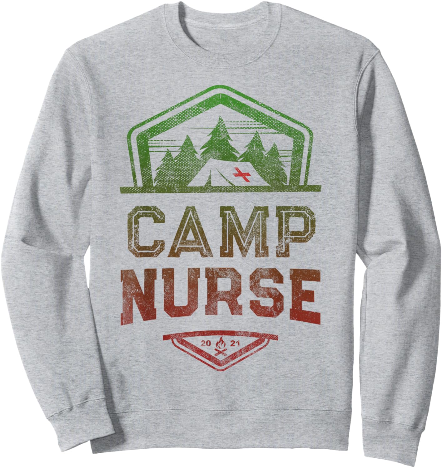 Vintage CAMP NURSE Staff Summer FOMO Campground Crew RN Sweatshirt - Sweatshirt | Ash