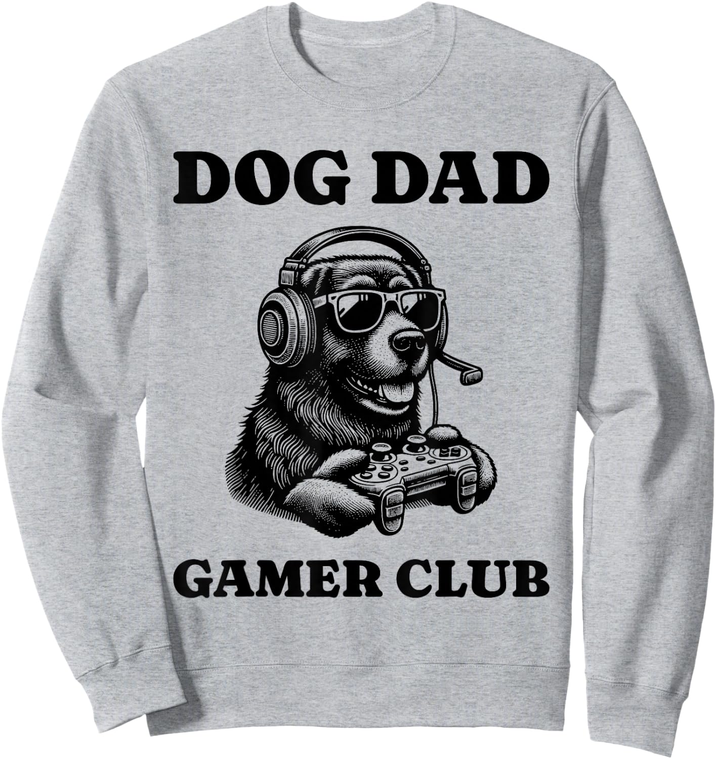 Dog Dad Gamer Club Video Games Player Sweatshirt - Sweatshirt | Ash