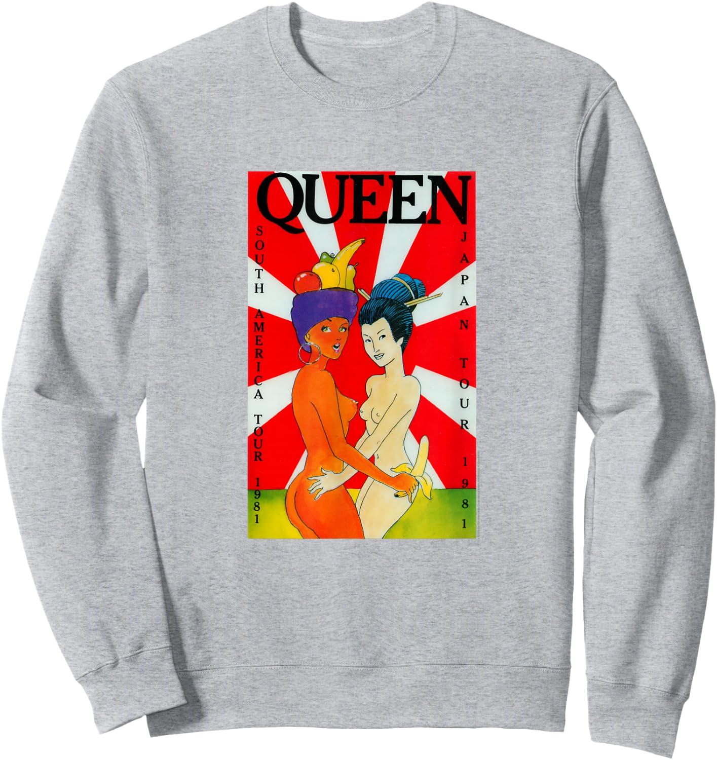 Queen Official South America Japan Tour 1981 Sweatshirt - Sweatshirt | Ash