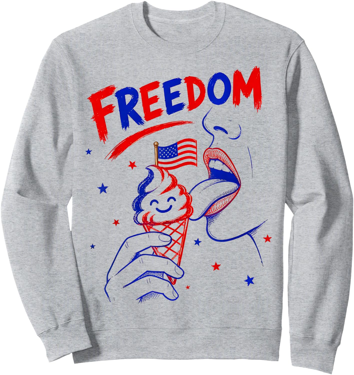 I Love The Taste of Freedom 4th July Patriotic Cream Couple Sweatshirt - Sweatshirt | Ash