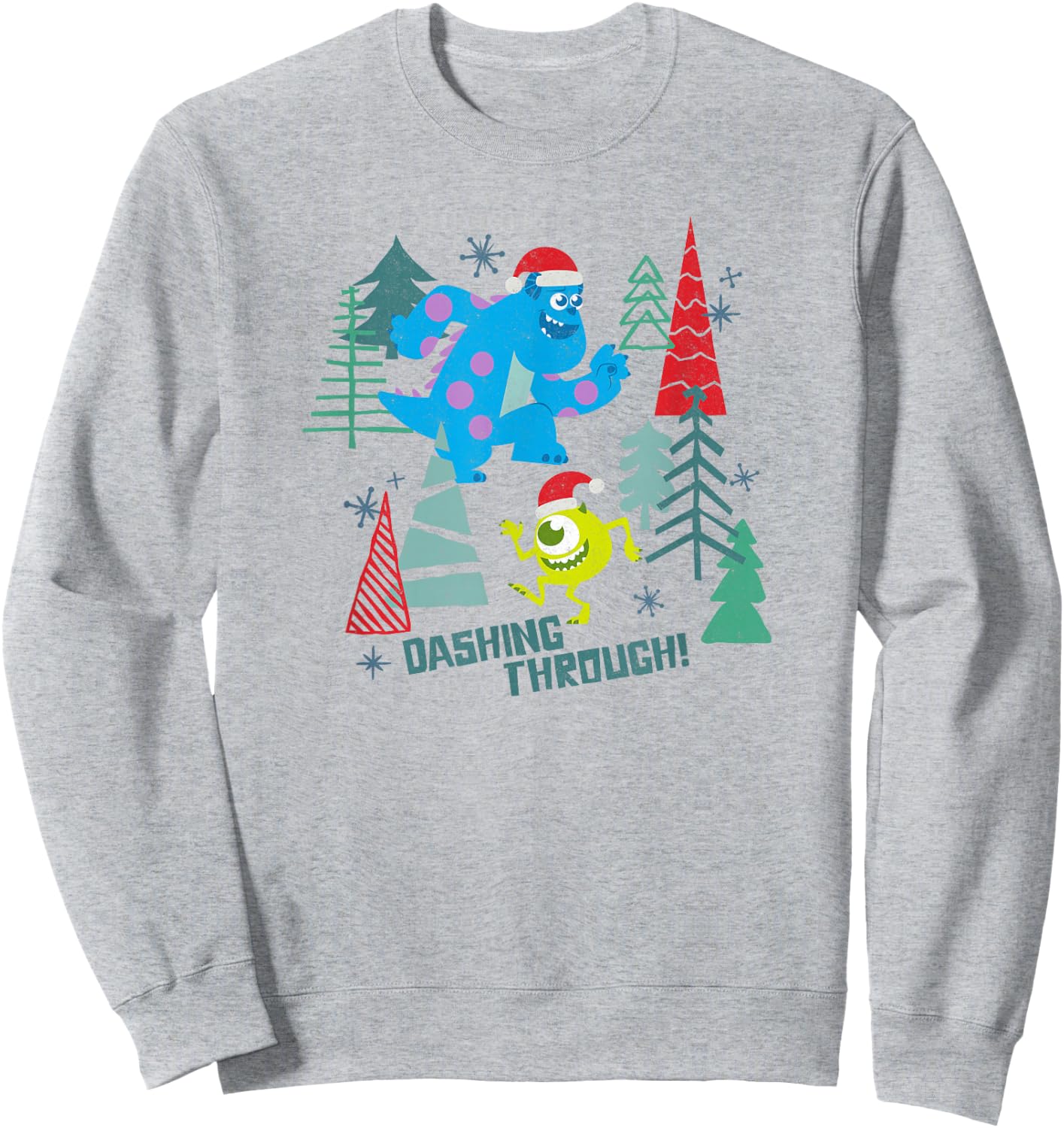 Disney Pixar Monsters Inc. Christmas Dashing Through! Sweatshirt - Sweatshirt | Ash