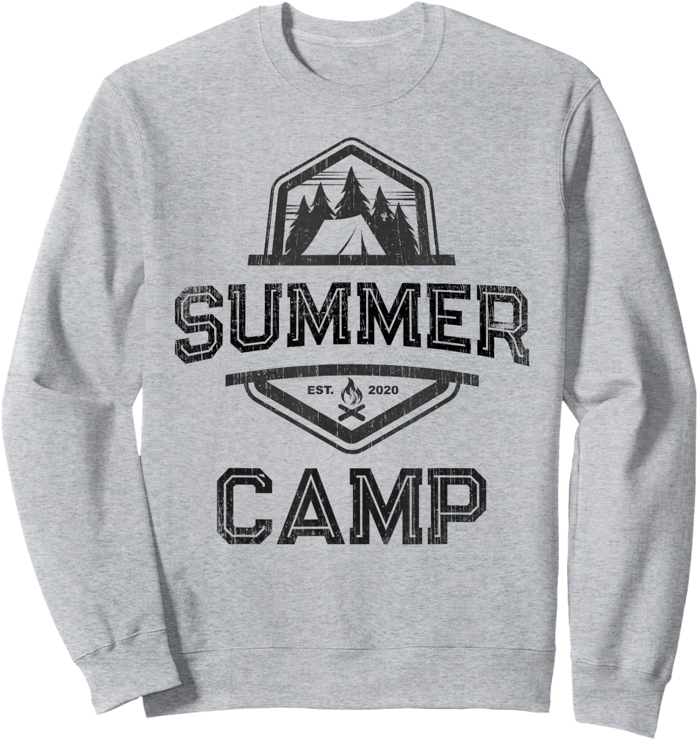 SUMMER CAMP Friends Besties Family Best Ever Camping Sweatshirt - Sweatshirt | Ash