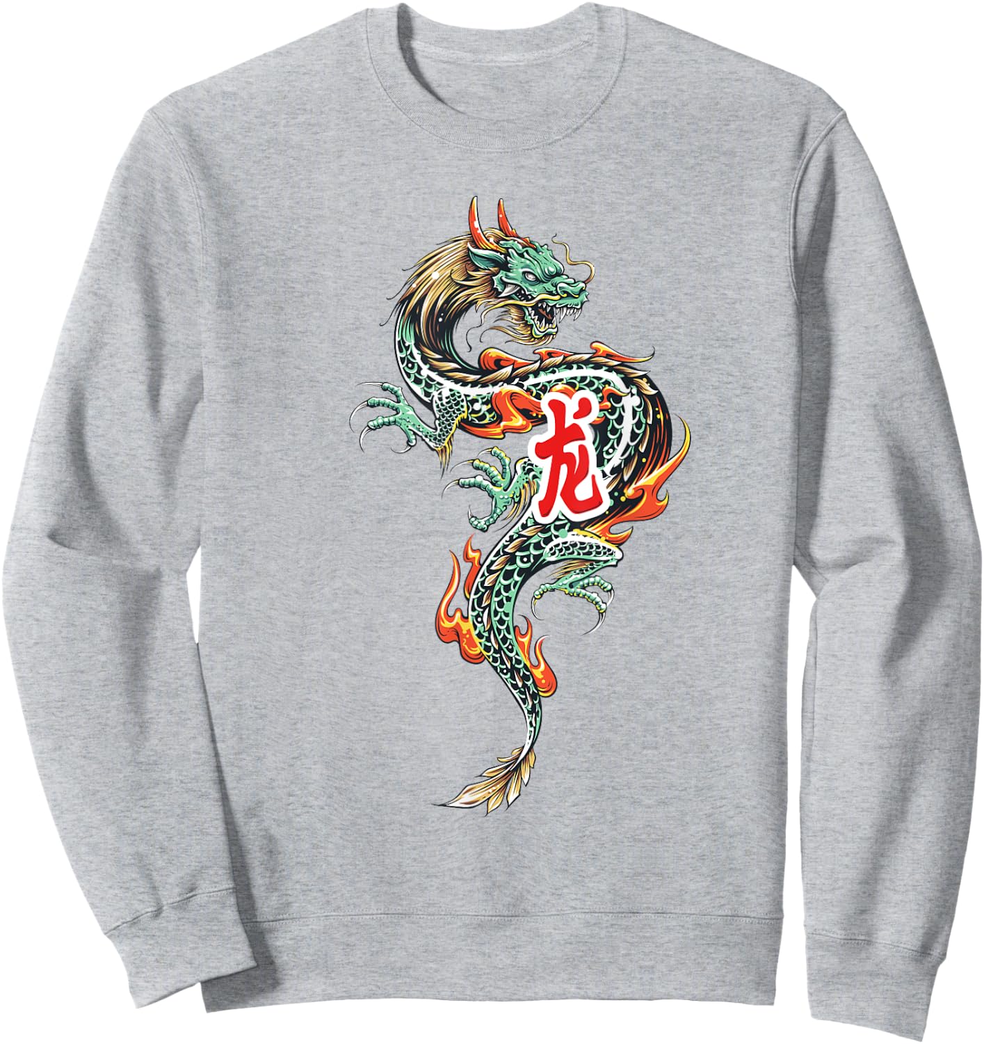 Tokyo Dragon Asian Neon retro 80’s Japanese Dragon Hawaiian Sweatshirt - Sweatshirt | Ash