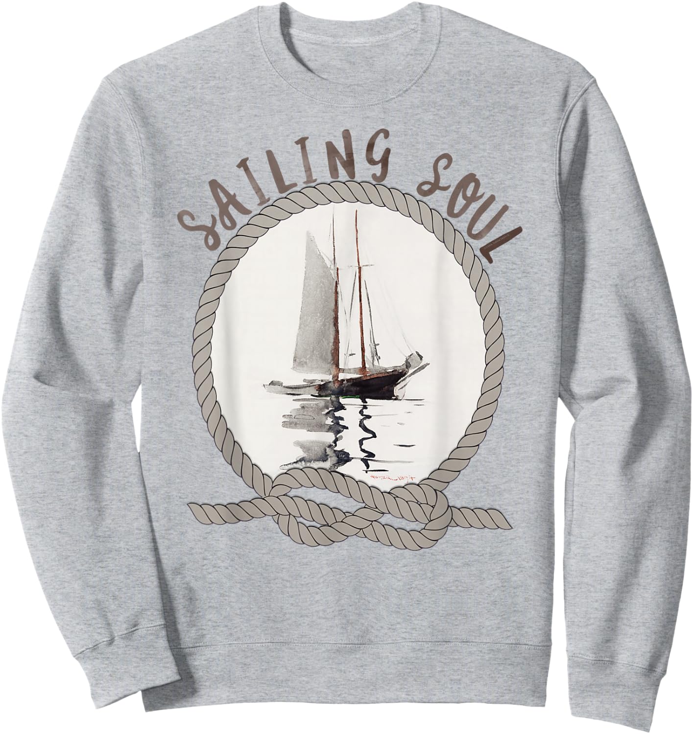 "Sailing Soul" Sailboat Reflections Sailors and Sailing Sweatshirt - Sweatshirt | Ash