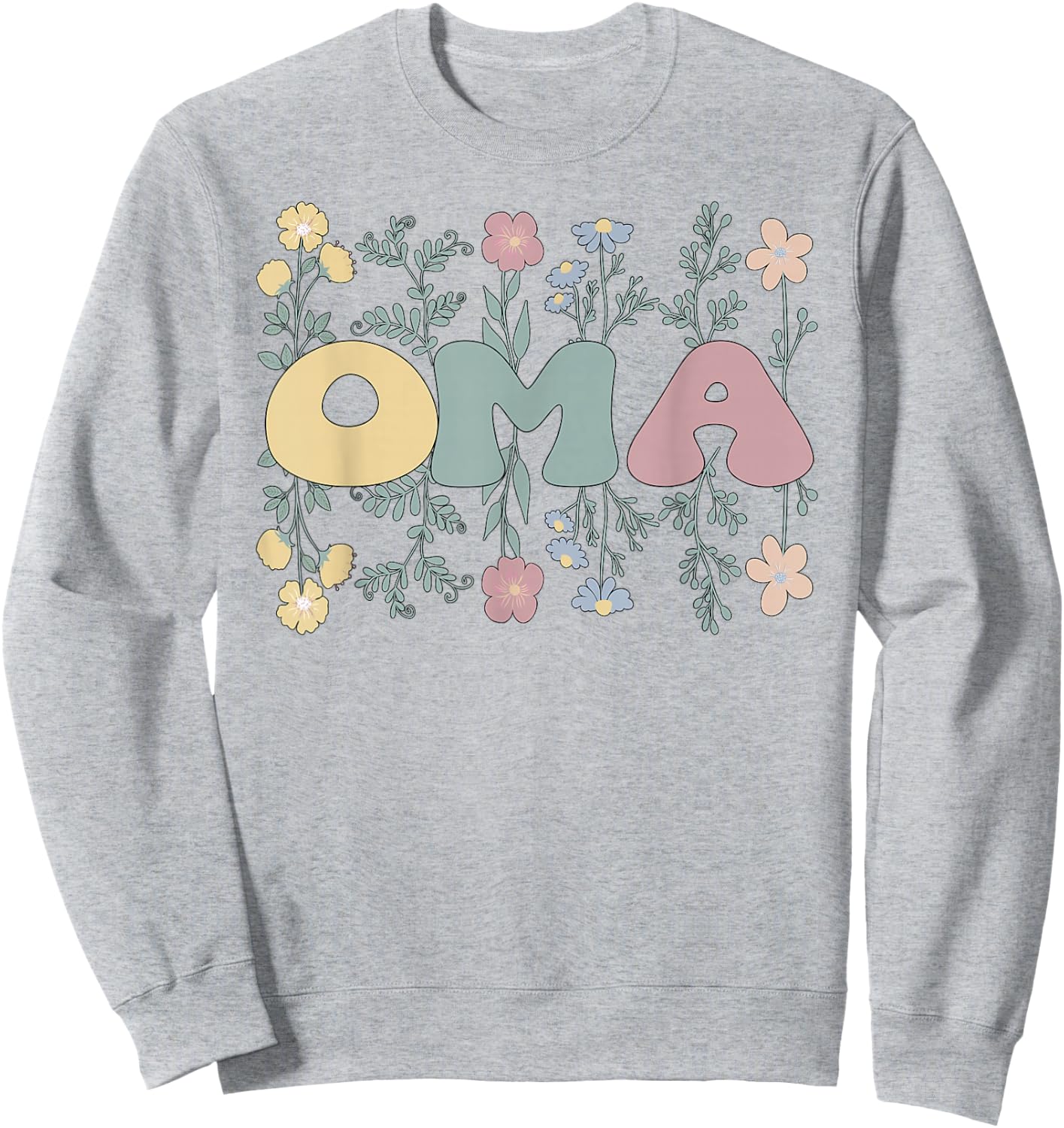 Groovy Oma Grandmother Flowers Oma Grandma Sweatshirt - Sweatshirt | Ash