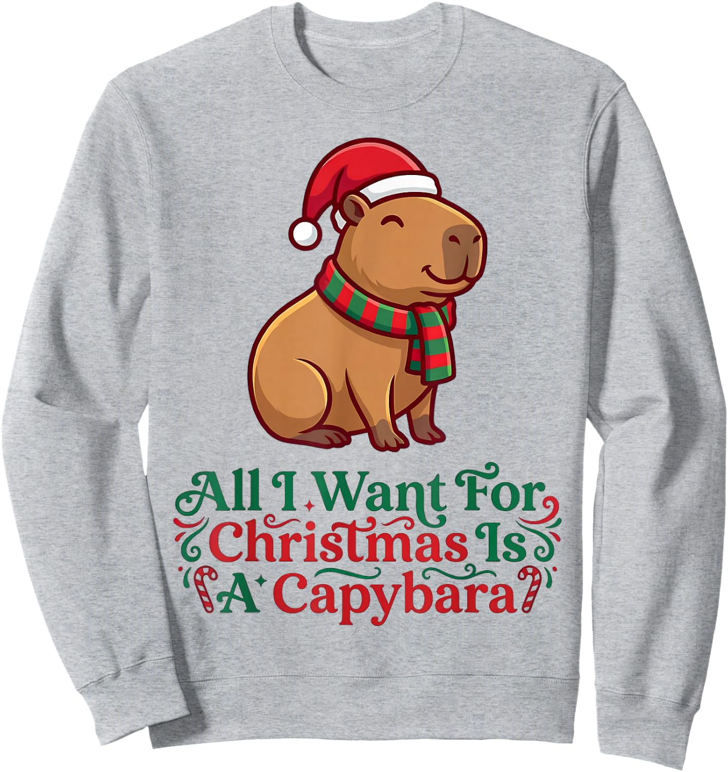 Christmas Capybara Ugly Sweater Sweatshirt - Sweatshirt | Ash