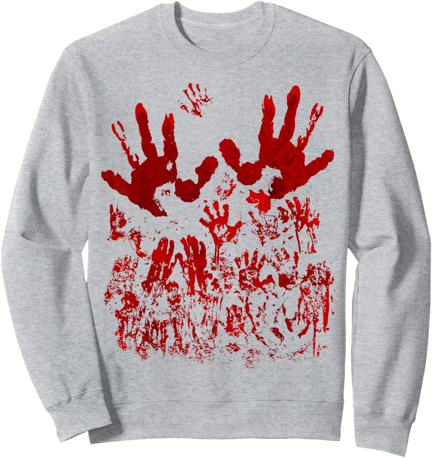Blood Splatter Shirt Bloody Shirt Handprint Horror Zombie Sweatshirt - Sweatshirt | Ash