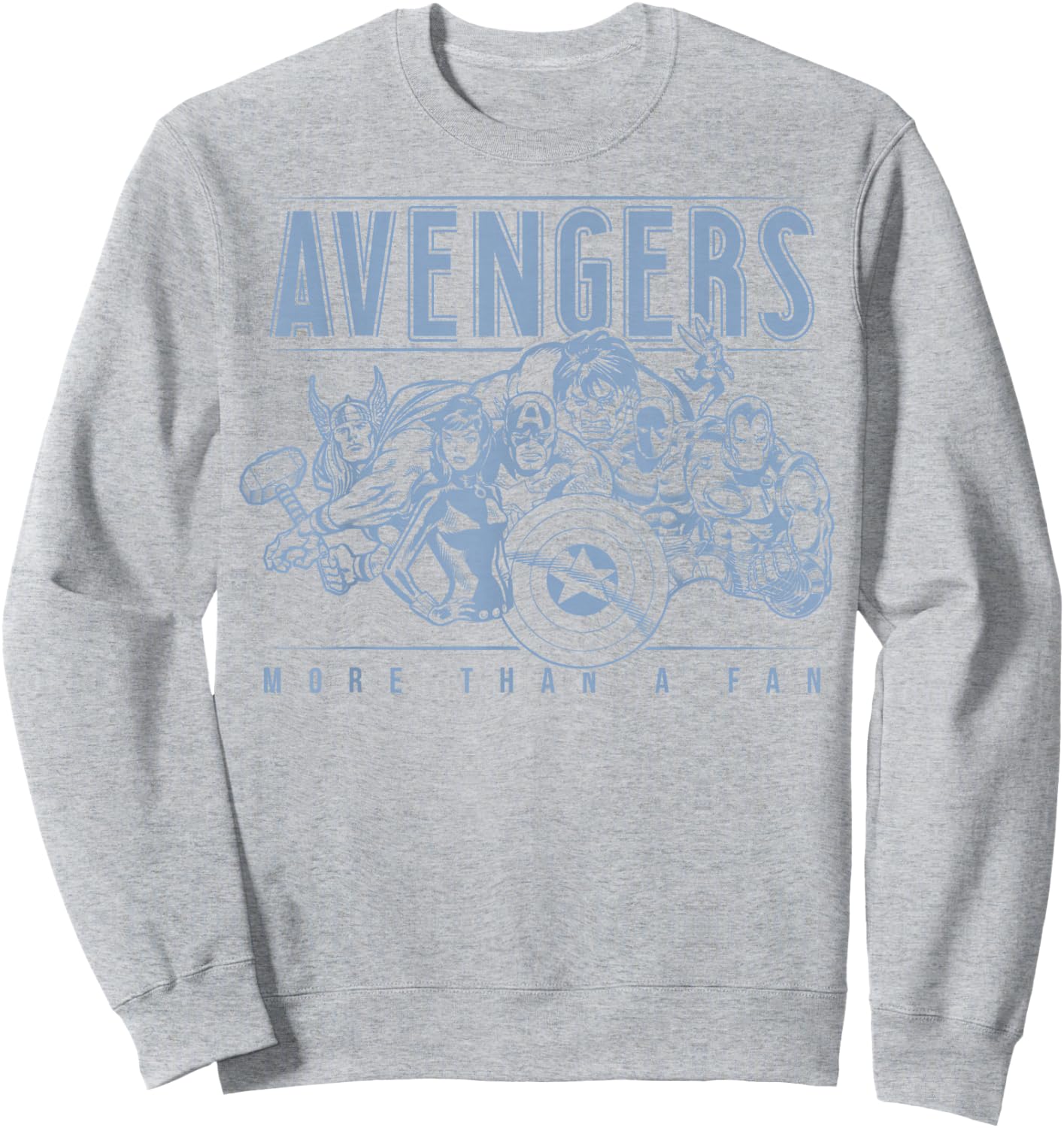 Marvel Avengers More Than A Fan Vintage Outline Small Sweatshirt - Sweatshirt | Ash