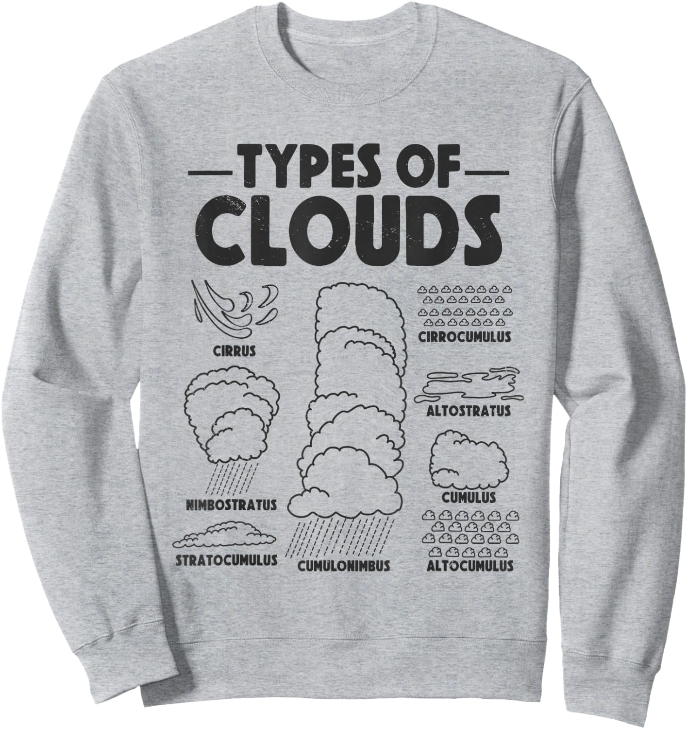 Types Of Clouds Meteorologist Forecasting Weather Clouds Sweatshirt - Sweatshirt | Ash