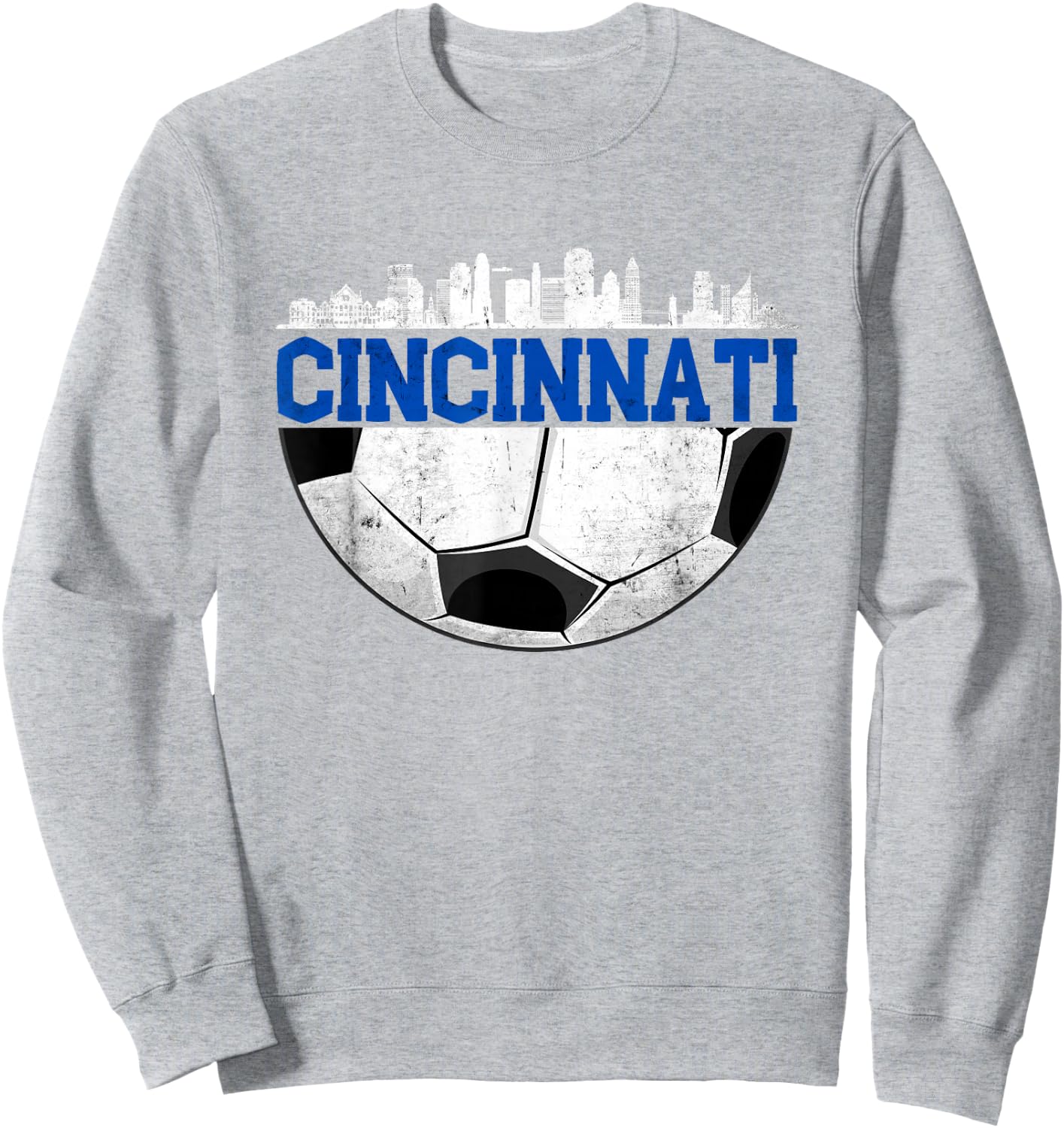 Cincinnati Soccer Distressed Cincy 'NATI Sweatshirt - Sweatshirt | Ash
