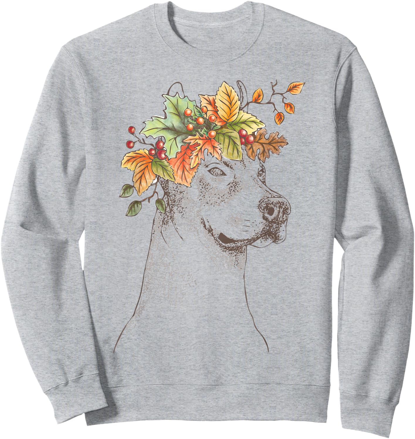 Outline with leaves and branches | American Pitbull Terrier Sweatshirt - Sweatshirt | Ash
