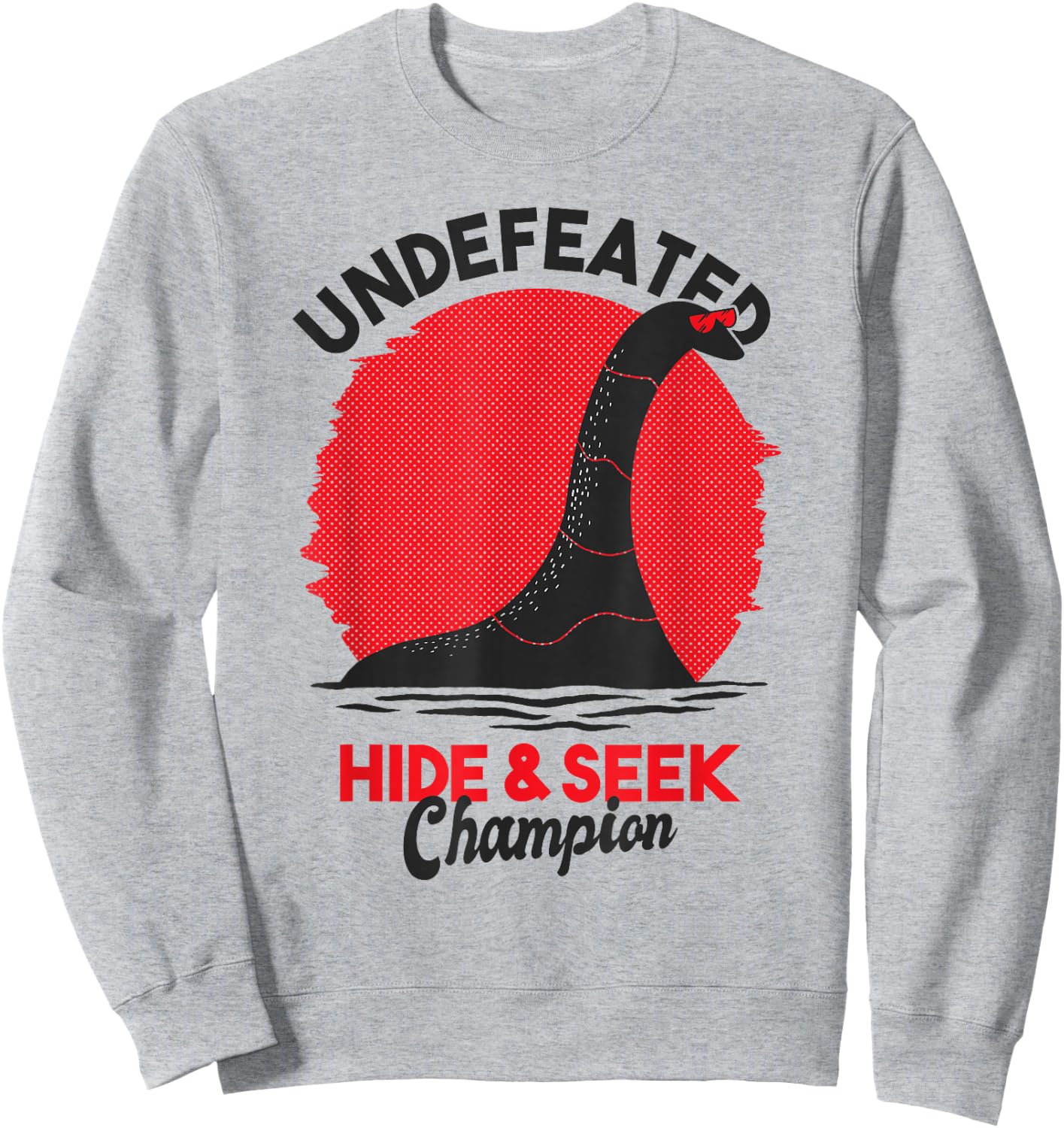 Loch Ness Undefeated Hide & Seek Nessie Gift Sweatshirt - Sweatshirt | Ash
