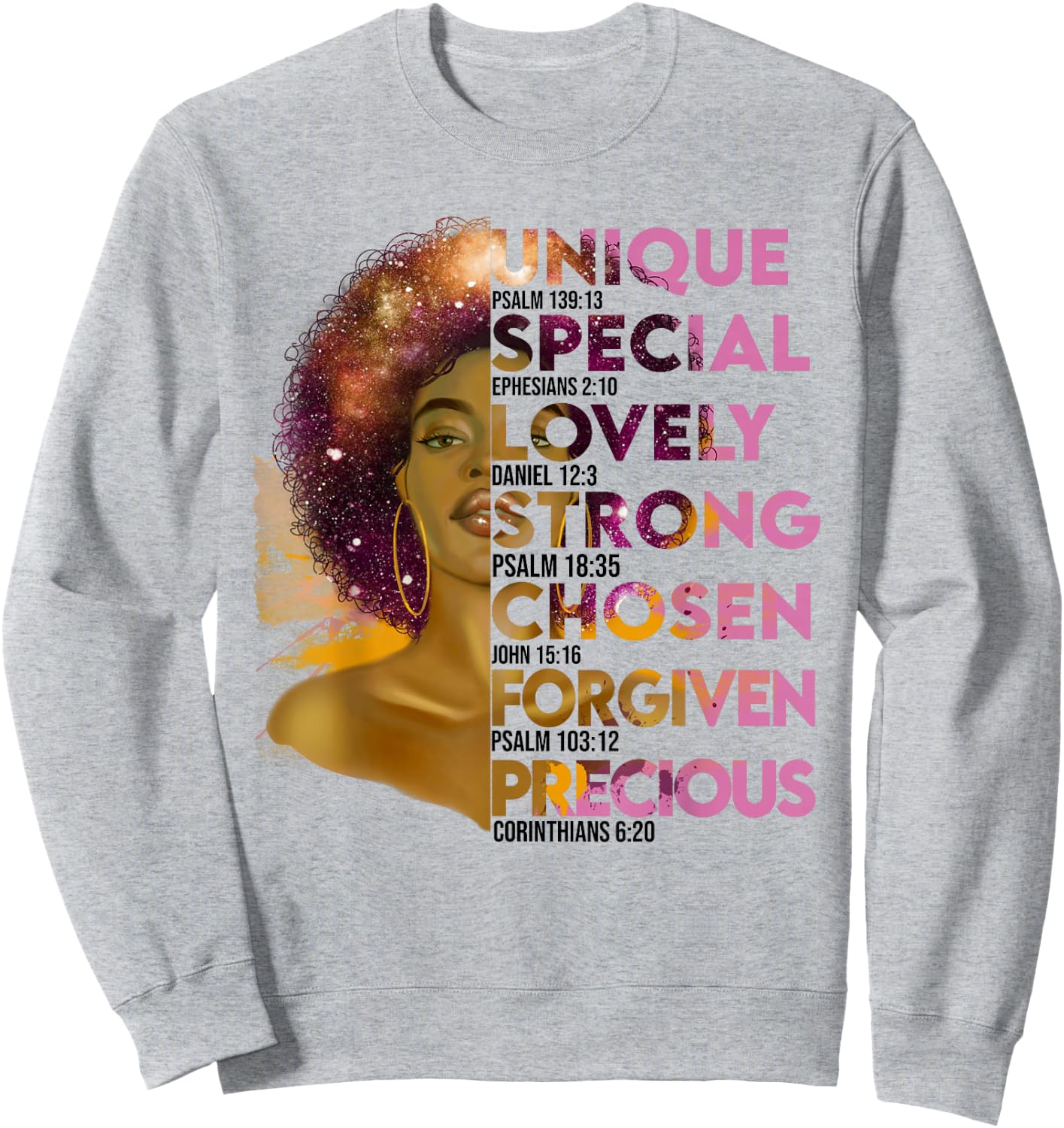 Motivational Bible Verse for African Women Sweatshirt - Sweatshirt | Ash