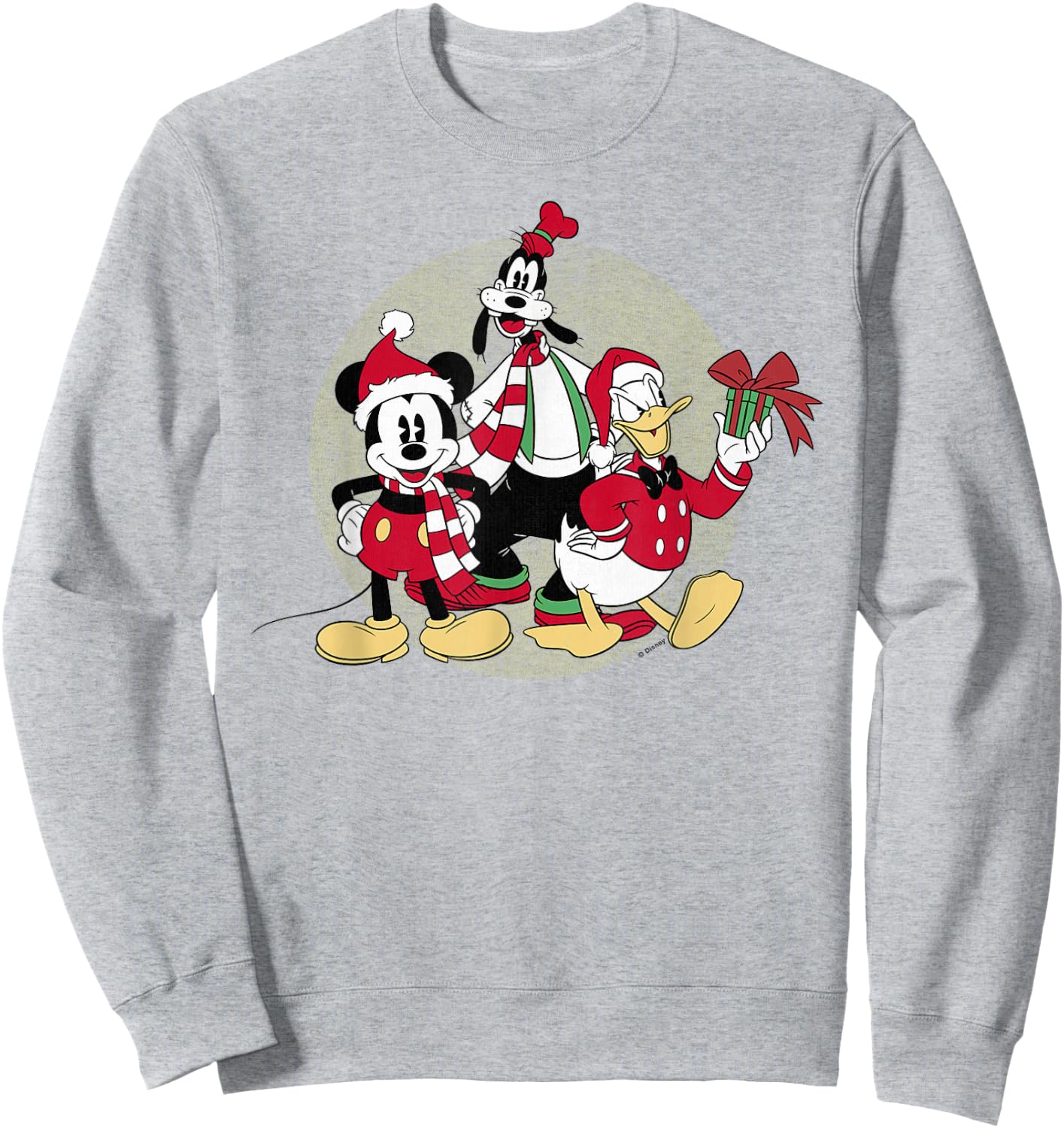 Disney - Mickey Mouse Donald Duck Goofy Christmas Group Sweatshirt - Sweatshirt | Ash