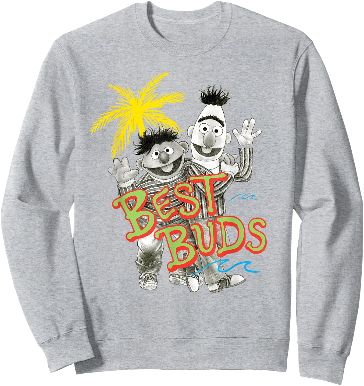 Sesame Street Bert and Ernie Best Buds Sweatshirt - Sweatshirt | Ash