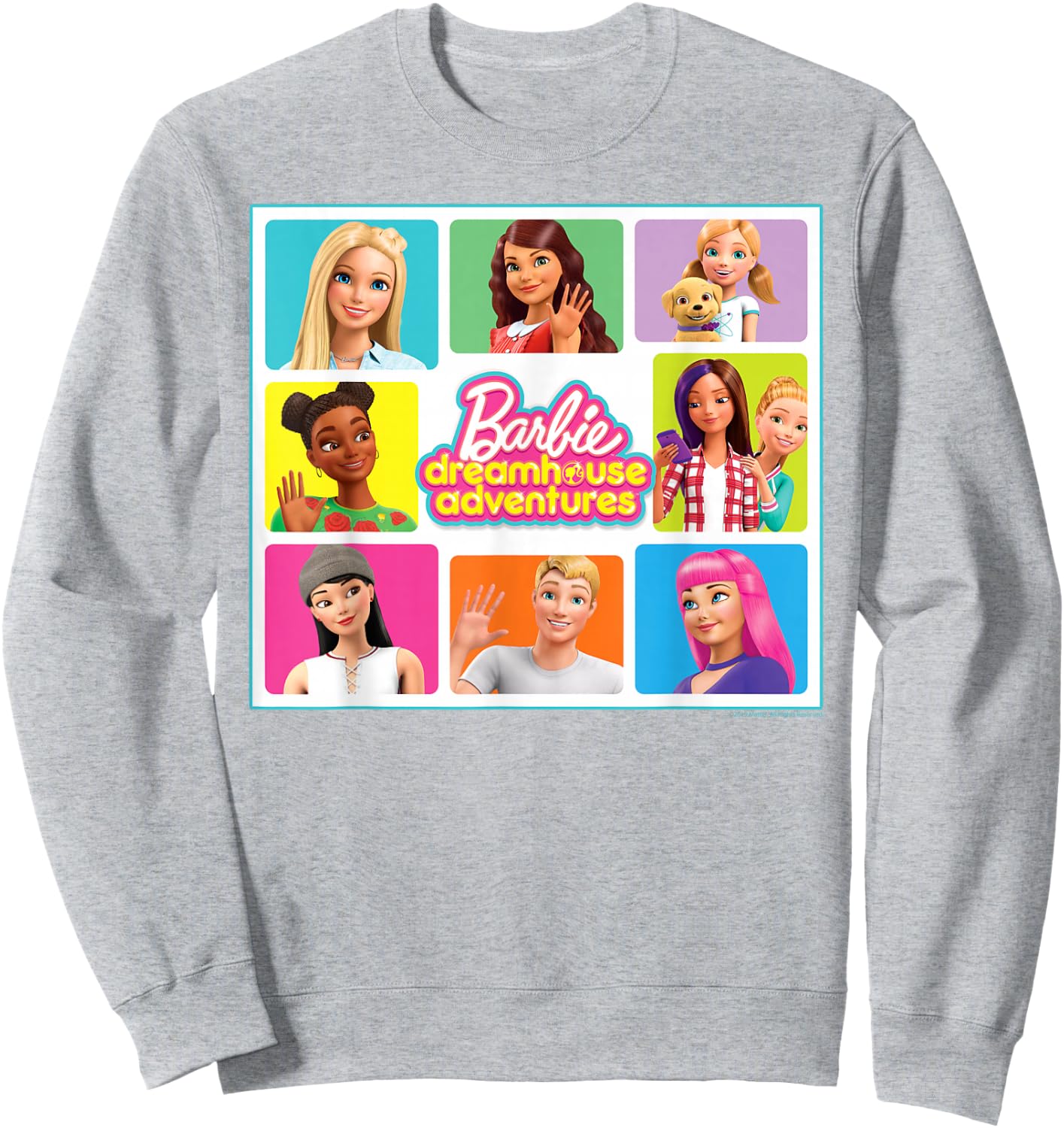 Barbie - Dreamhouse Adventures 9 Square Dream House Sweatshirt - Sweatshirt | Ash