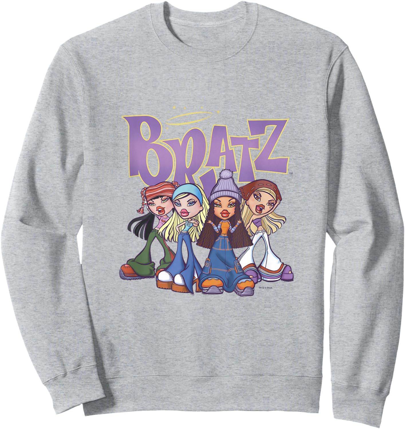 Bratz Classic Crew BFFs Vintage Group Shot Sweatshirt - Sweatshirt | Ash
