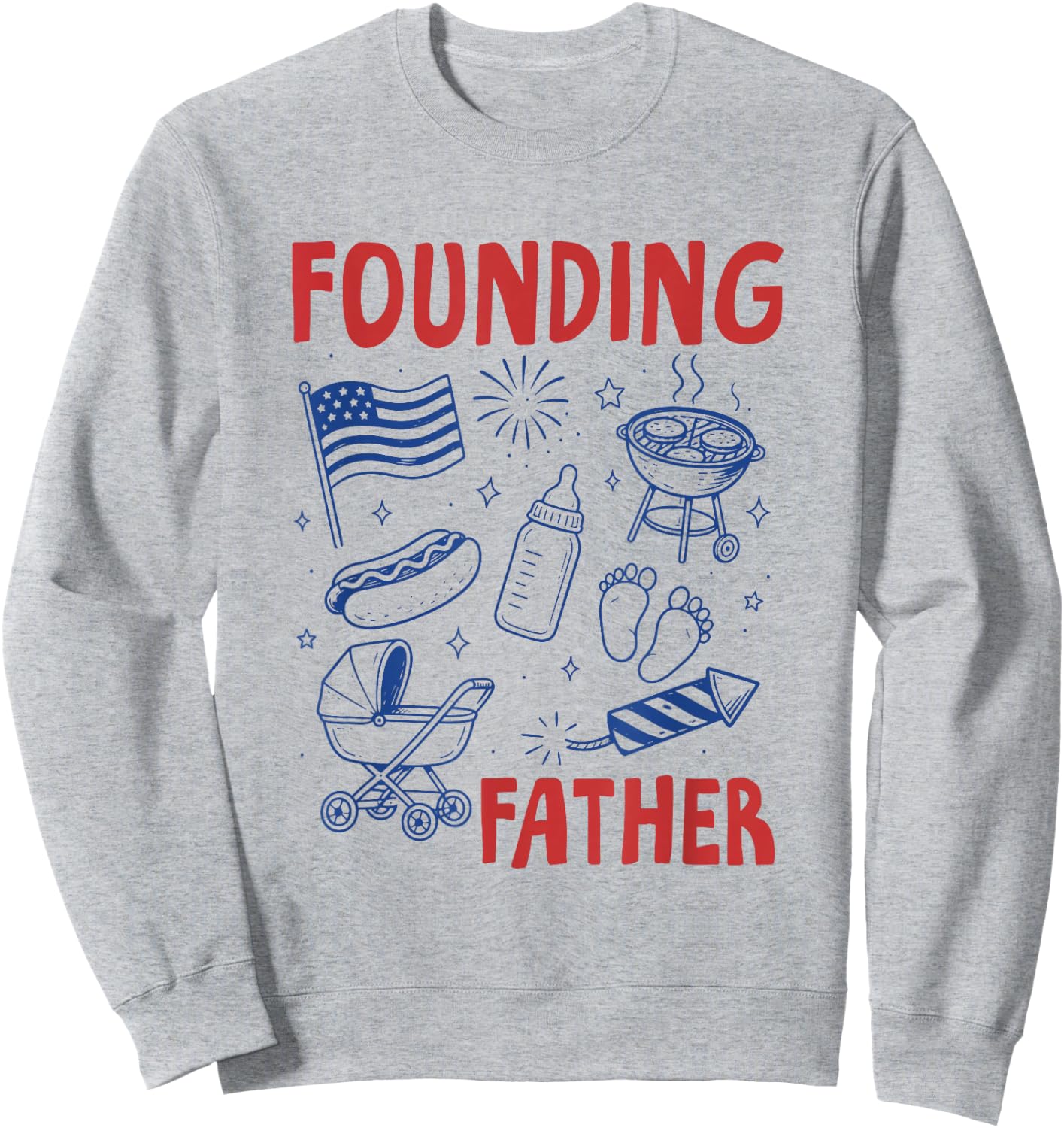 an All American Baby Pregnancy Announcement 4th of July Sweatshirt - Sweatshirt | Ash