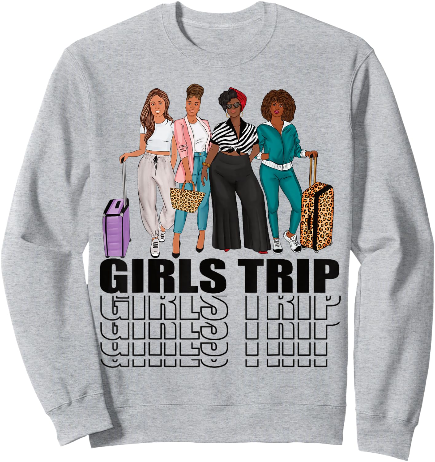 Girls Trip for Melanin Afro Black Vacation Women Sweatshirt - Sweatshirt | Ash