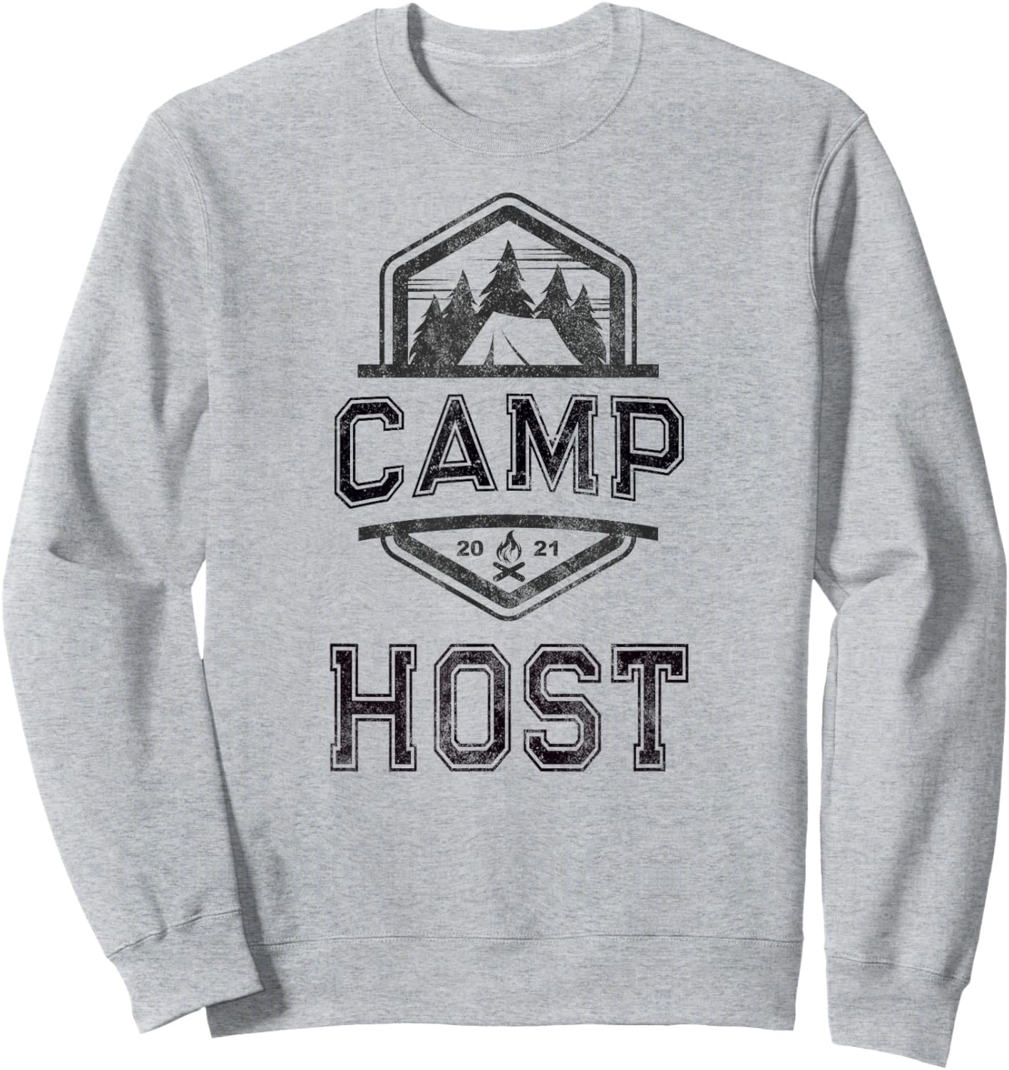 Vintage CAMP HOST Campground Staff Campsite Team Counselor Sweatshirt - Sweatshirt | Ash
