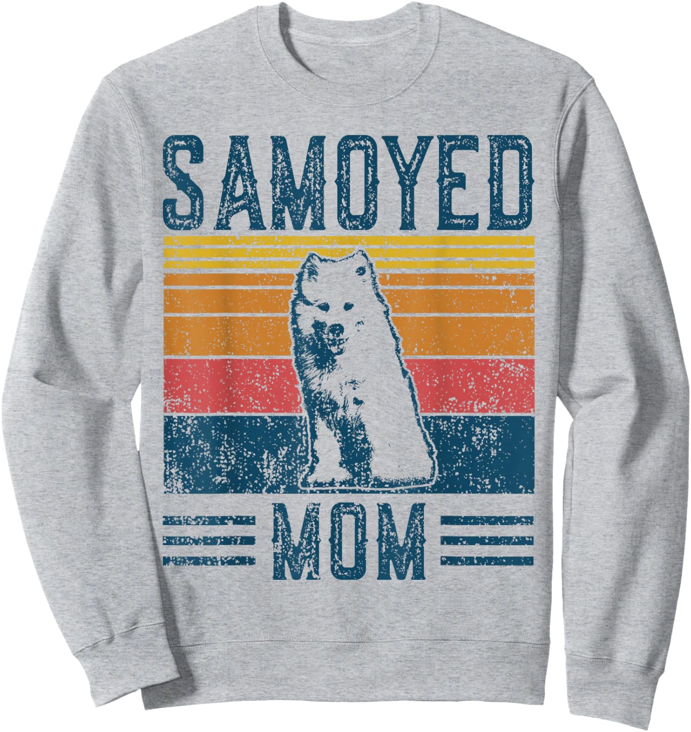 Dog Samoyed Mom - Vintage Samoyed Mom Sweatshirt - Sweatshirt | Ash