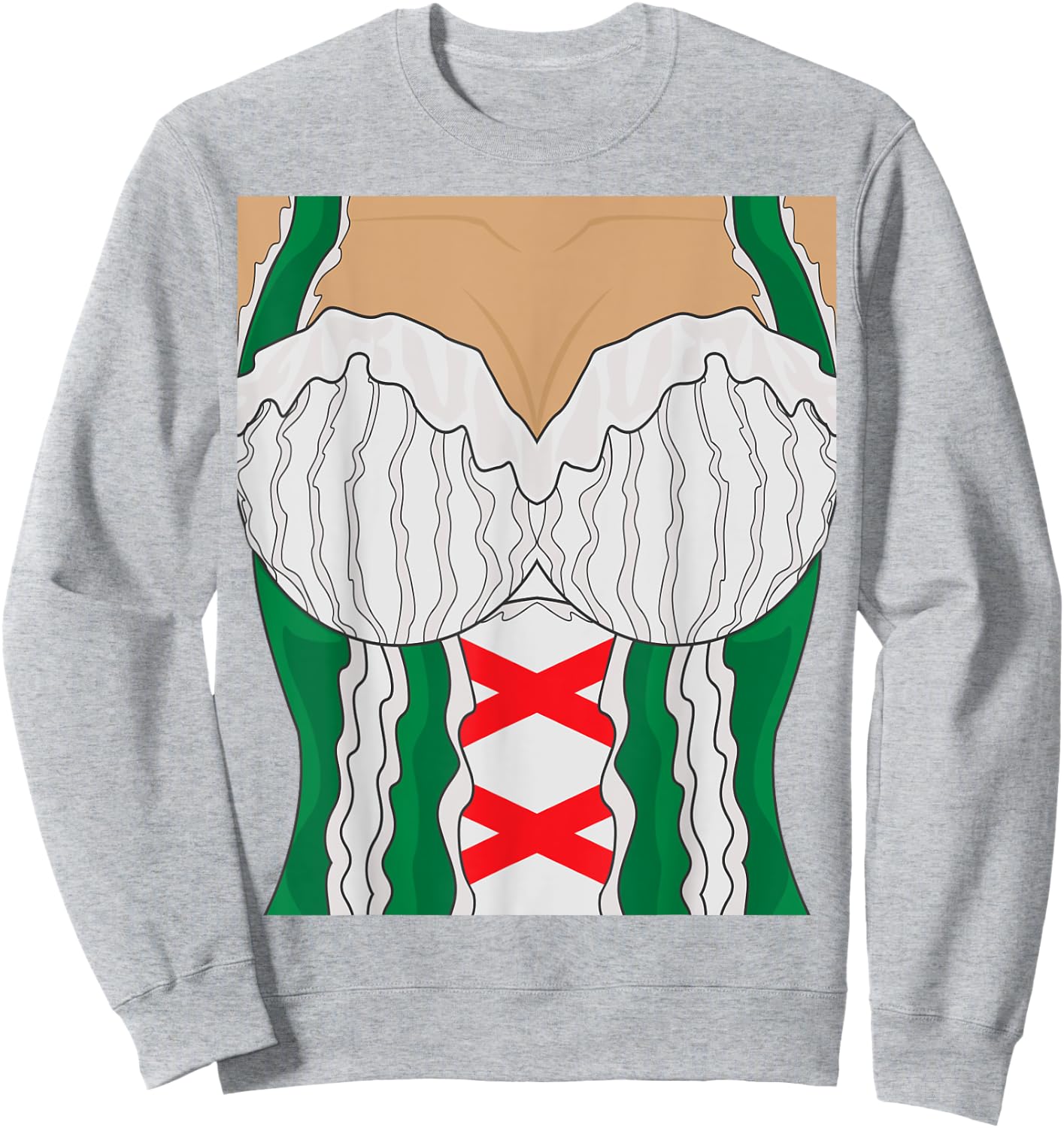 Oktoberfest Bavarian Dirndl Dress with Cleavage Sweatshirt - Sweatshirt | Ash