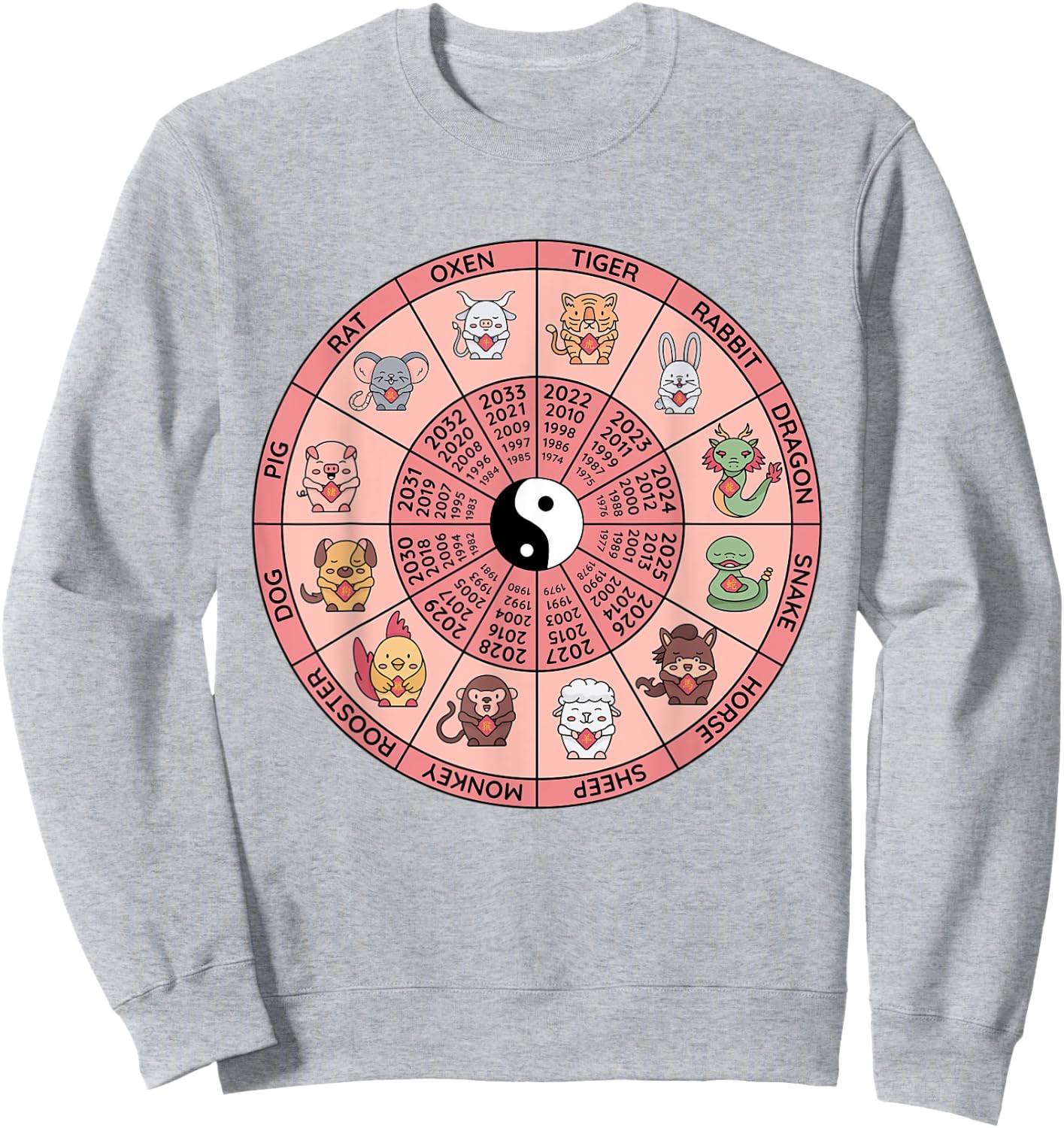 Chinese New Year Zodiac Animals Sweatshirt - Sweatshirt | Ash