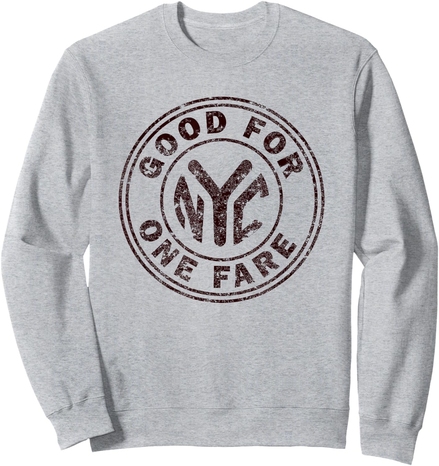 NYC Subway NY New York Subway Retro Vintage Token Sweatshirt - Sweatshirt | Ash