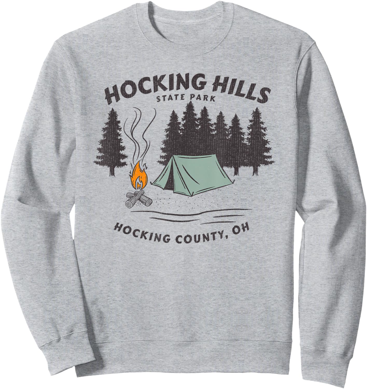 Retro Hocking Hills State Park Souvenir Sweatshirt - Sweatshirt | Ash