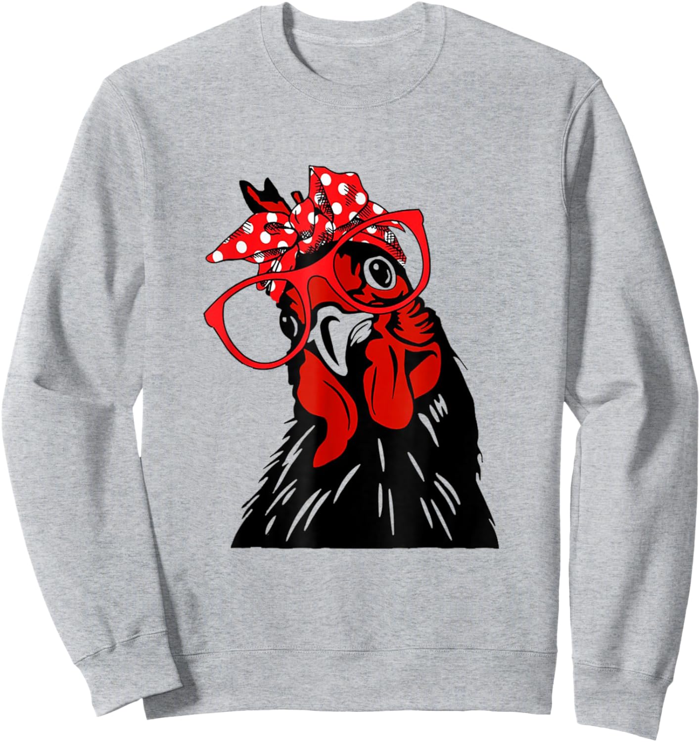 Chicken with bandana headband and glasses cute Sweatshirt - Sweatshirt | Ash
