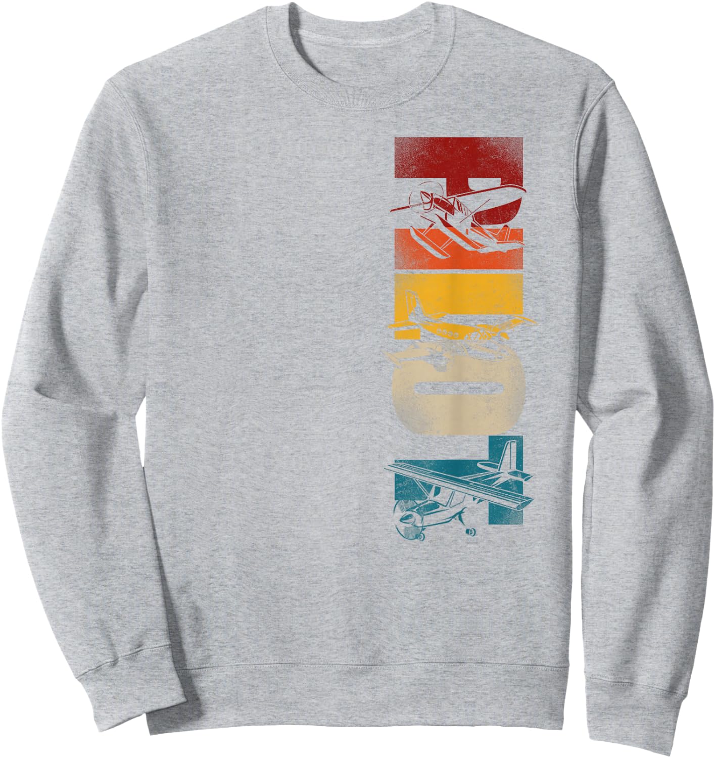 Airplane Pilot Vintage Retro Pilot Sweatshirt - Sweatshirt | Ash