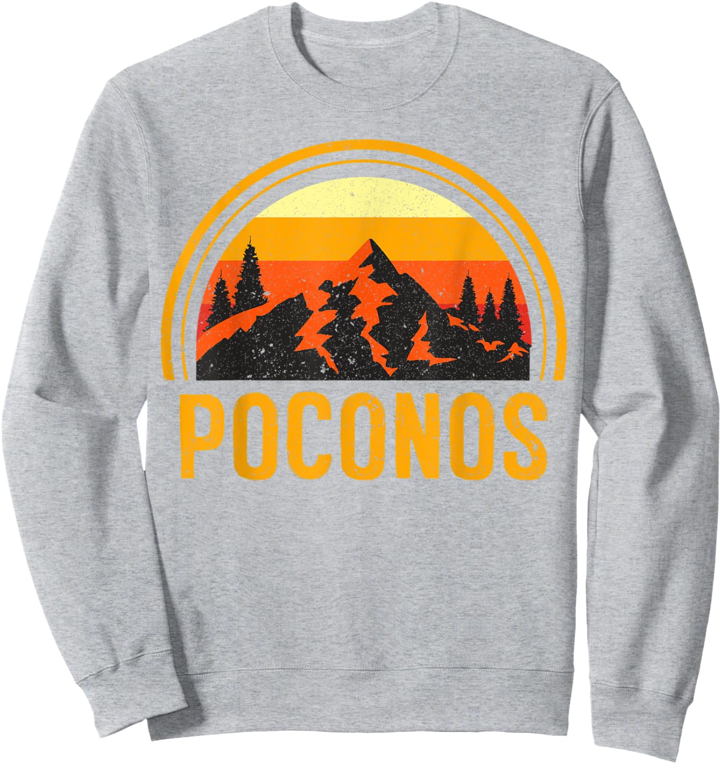 Poconos Pennsylvania PA Mountains Hiking Souvenir Vintage Sweatshirt - Sweatshirt | Ash