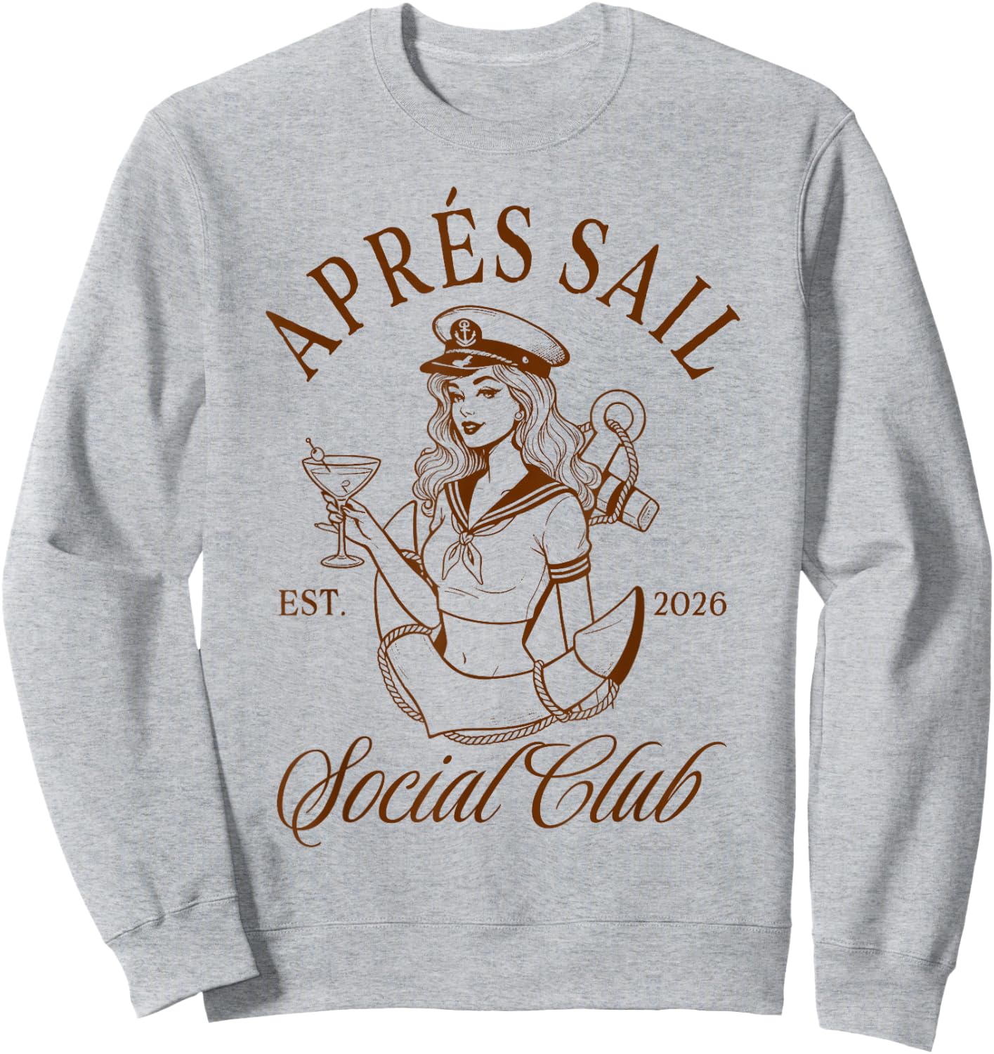 Girls Trip Fishing Lover Apres Sail Social Club Est. 2026 Sweatshirt - Sweatshirt | Ash
