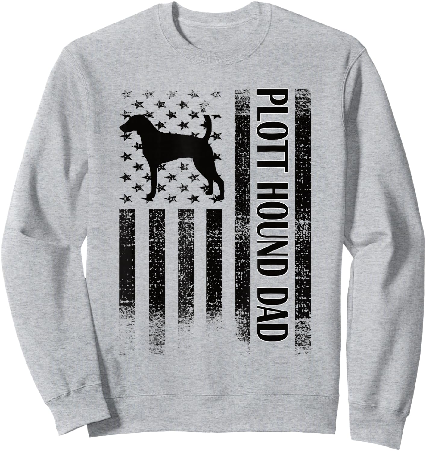 Plott Hound Dad US Flag Plott Hound Owner Sweatshirt - Sweatshirt | Ash