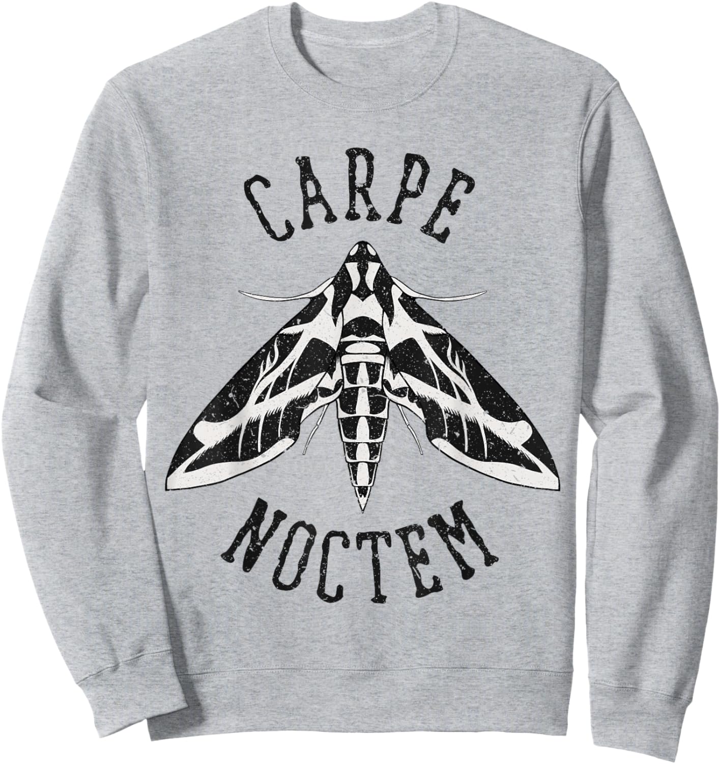 Carpe Noctem (Seize the Night) Moth Sweatshirt - Sweatshirt | Ash