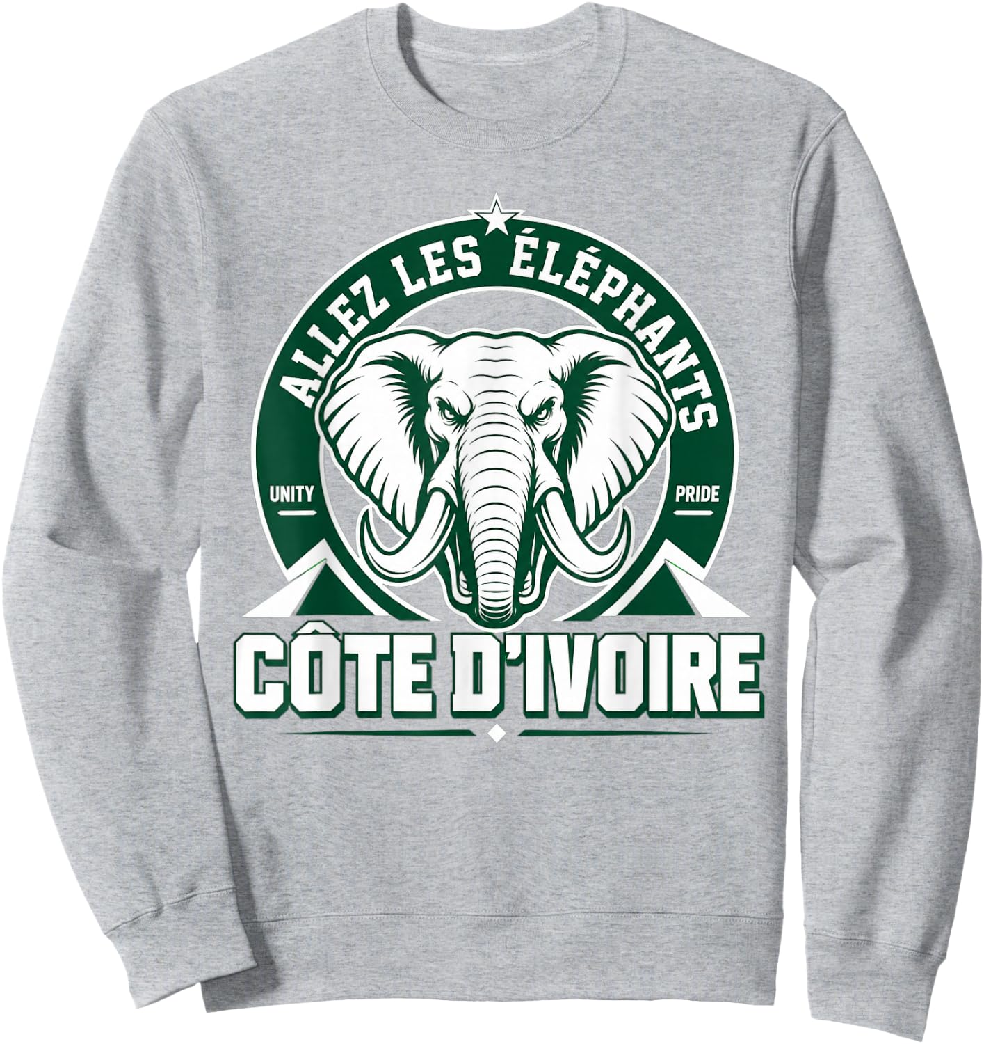 Ivory Coast Pride Cote D'Ivoire Heritage Elephant Flag Sweatshirt - Sweatshirt | Ash