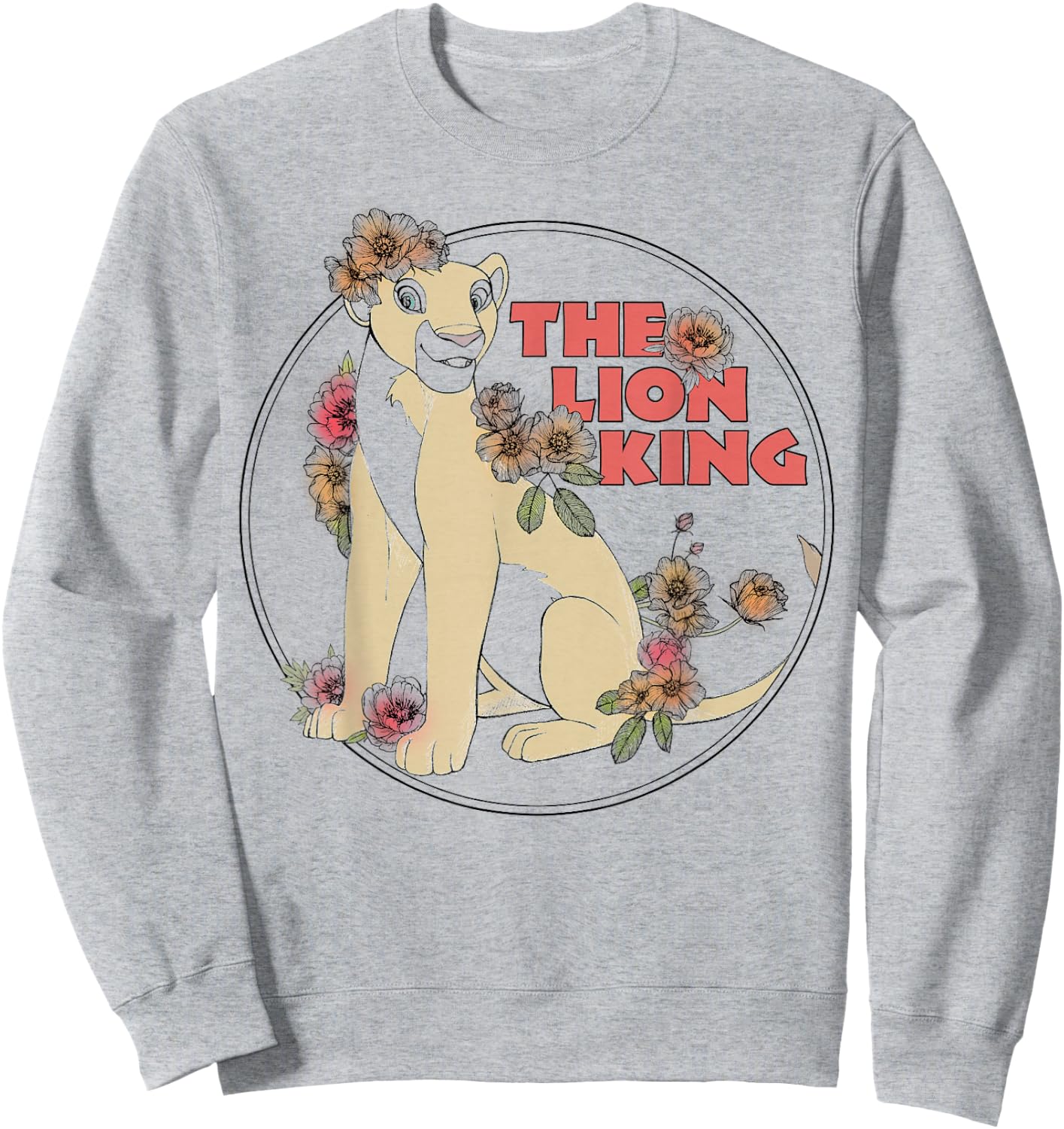 Disney Lion King Nala Covered In Flowers Logo Sweatshirt - Sweatshirt | Ash